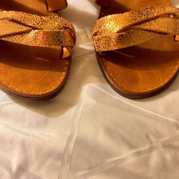 MARIELLA Whiskey Leather Strappy Slide Flat Sandals Sz 8 ITALY - Picture 2 of 5